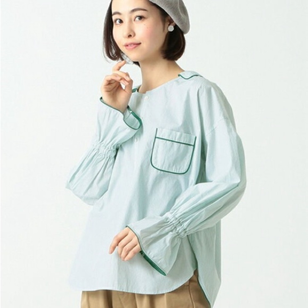 BEAMS BOY Striped Piping Smock Tops Shirts & Blouses